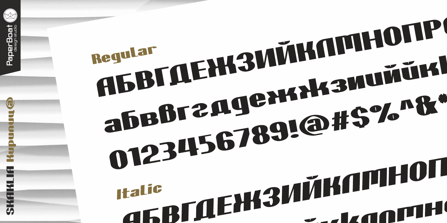 Ejemplo de fuente Skaklia Italic